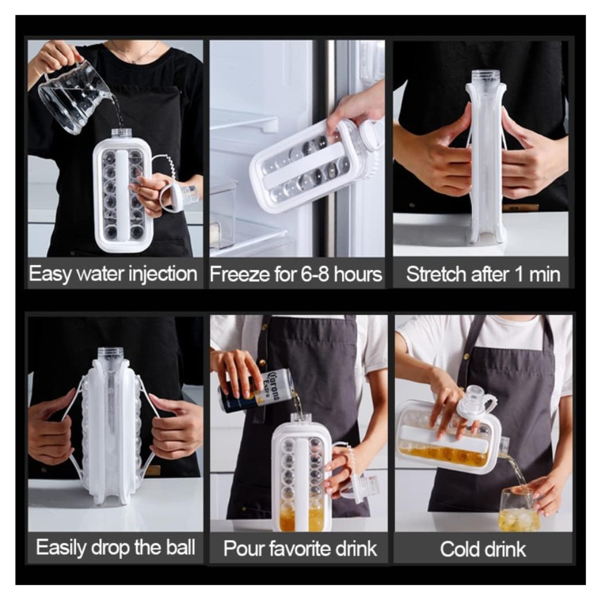 Botella Hielera Molde hielos circulares